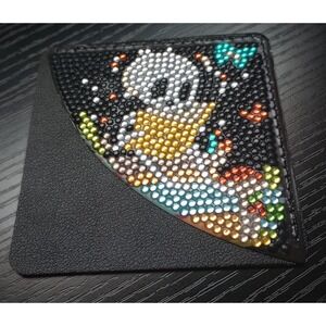 Skeleton With Yellow Book Faux Leather Diamond Painted Corner Bookmark‎